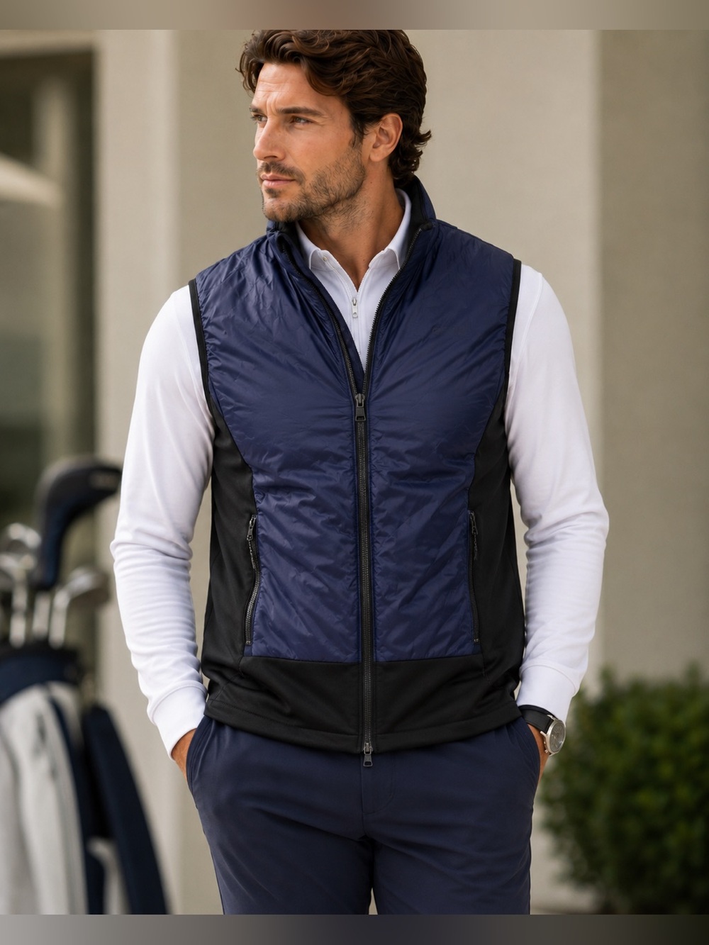 Men’s G/Fore Hybrid Performance Puffer Vest Golf Country Club Active Preppy